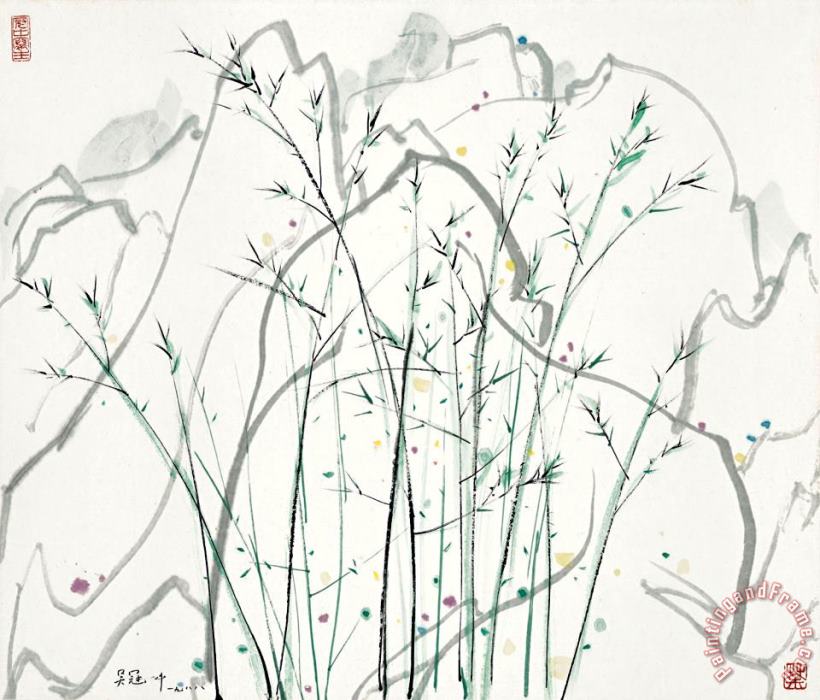 Bamboo Forest painting - Wu Guanzhong Bamboo Forest Art Print