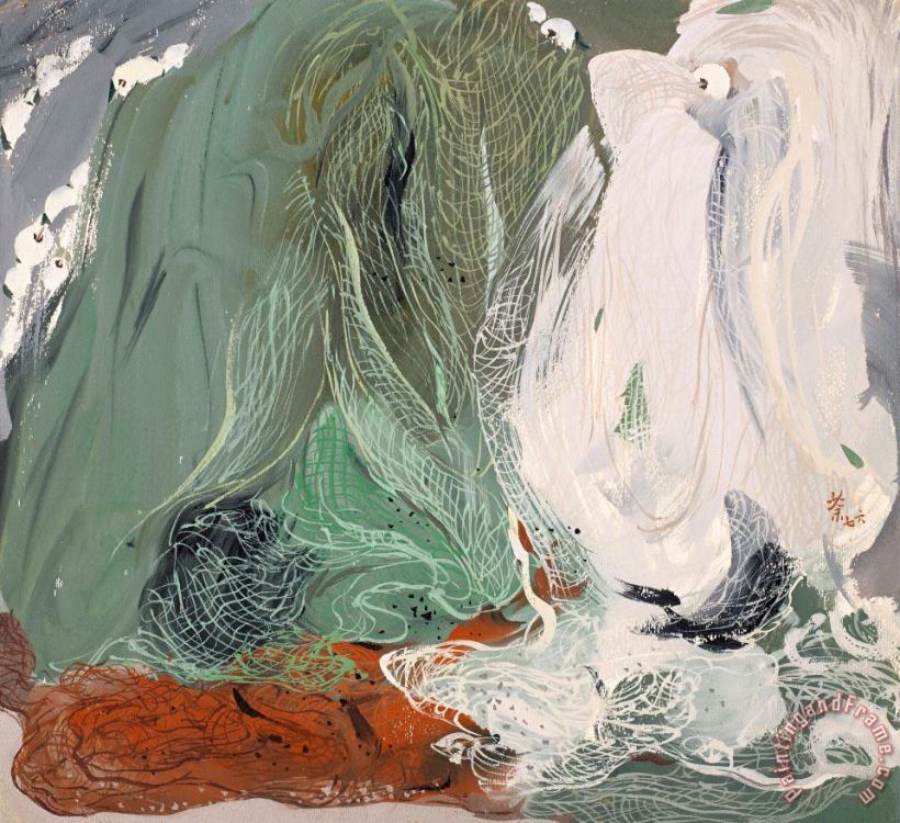 Fishing Nets, 1976 painting - Wu Guanzhong Fishing Nets, 1976 Art Print