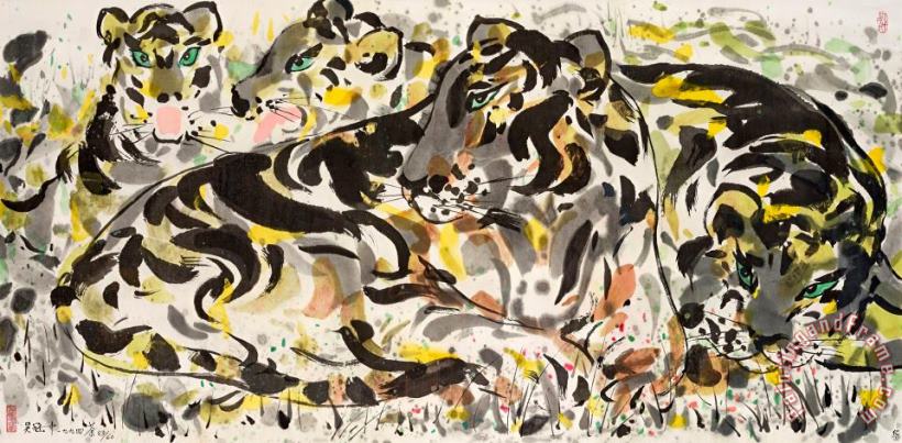 Tiger, 1994 painting - Wu Guanzhong Tiger, 1994 Art Print