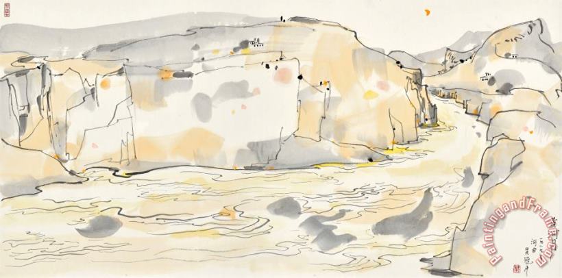 Wu Guanzhong Yellow River Under Moonlight Art Print