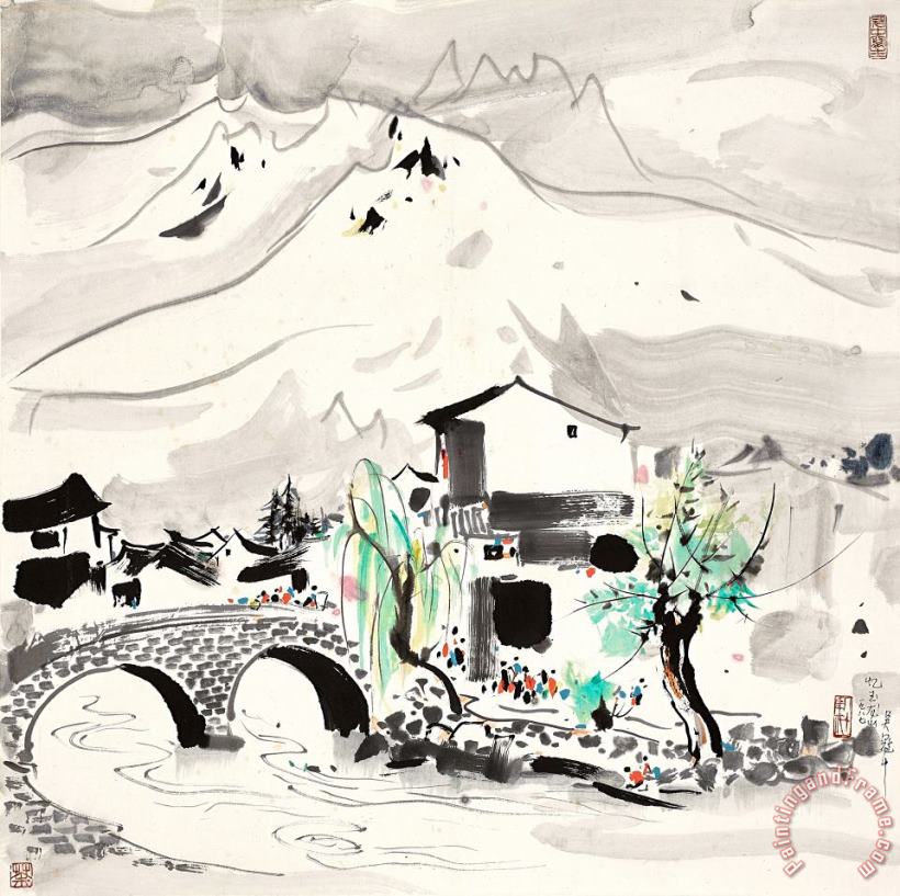 憶玉龍山 Memories of Mount Yulong, 1987 painting - Wu Guanzhong 憶玉龍山 Memories of Mount Yulong, 1987 Art Print