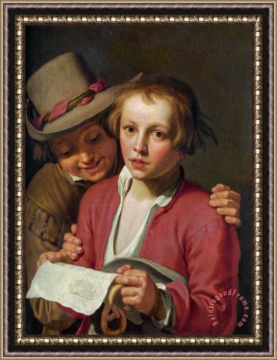 Abraham Bloemaert Two Boys Singing From Sheet of Paper Framed Painting
