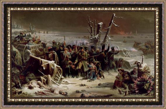 Adolphe Yvon Marshal Ney Supporting the Rear Guard During the Retreat from Moscow Framed Print