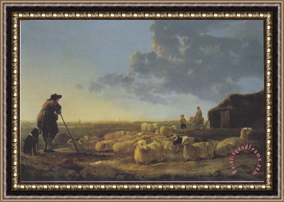 Aelbert Cuyp Flock of Sheep at Pasture Framed Print