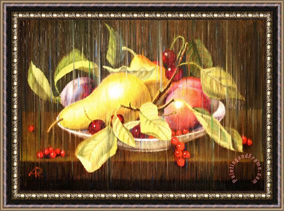 Agris Rautins Still Life with Fruits Framed Painting