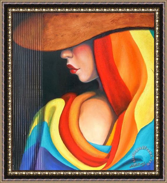 Agris Rautins Woman with Hat Framed Print