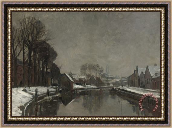Albert Baertsoen A Belgian Town In Winter Framed Painting