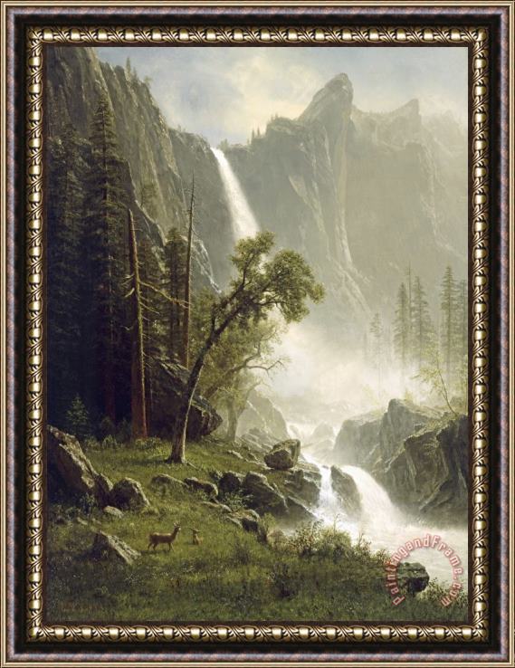Albert Bierstadt Bridal Veil Falls, Yosemite Framed Painting