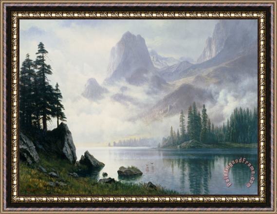 Albert Bierstadt Mountain out of the Mist Framed Print