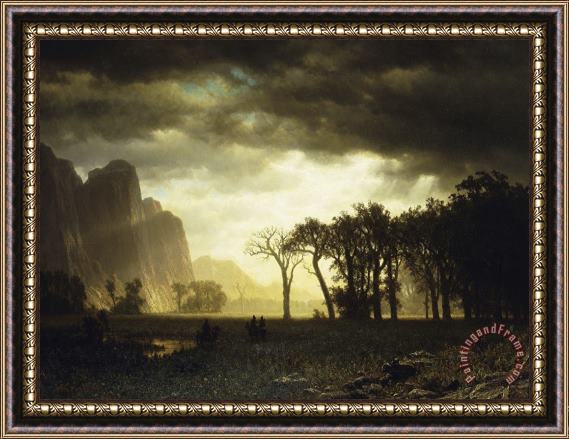 Albert Bierstadt Passing Storm in Yosemite Framed Painting