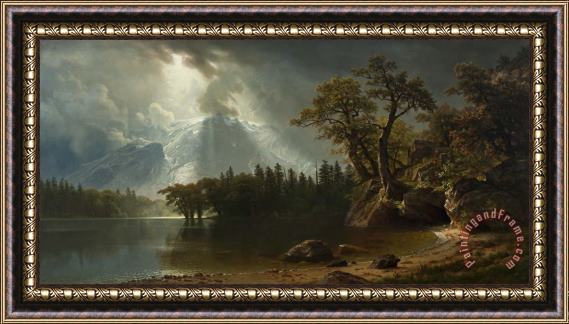Albert Bierstadt Passing Storm Over The Sierra Nevadas Framed Painting