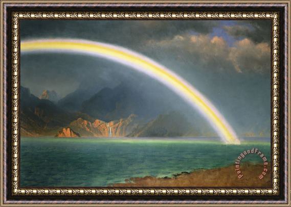 Albert Bierstadt Rainbow Over Jenny Lake Wyoming Framed Print