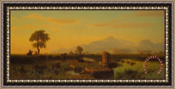 Albert Bierstadt Ruins Of Paestum Framed Painting