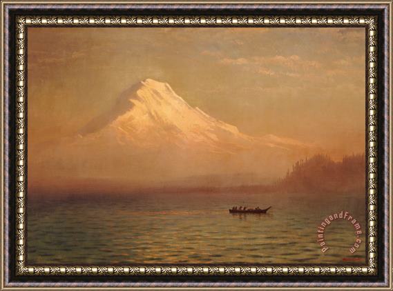 Albert Bierstadt Sunrise on Mount Tacoma Framed Painting