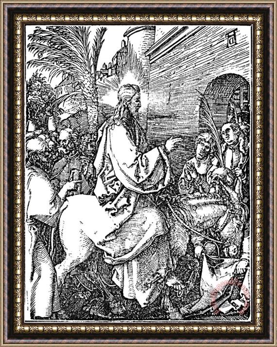 Albrecht Durer Jesus On The Donkey Palm Sunday Etching Framed Painting