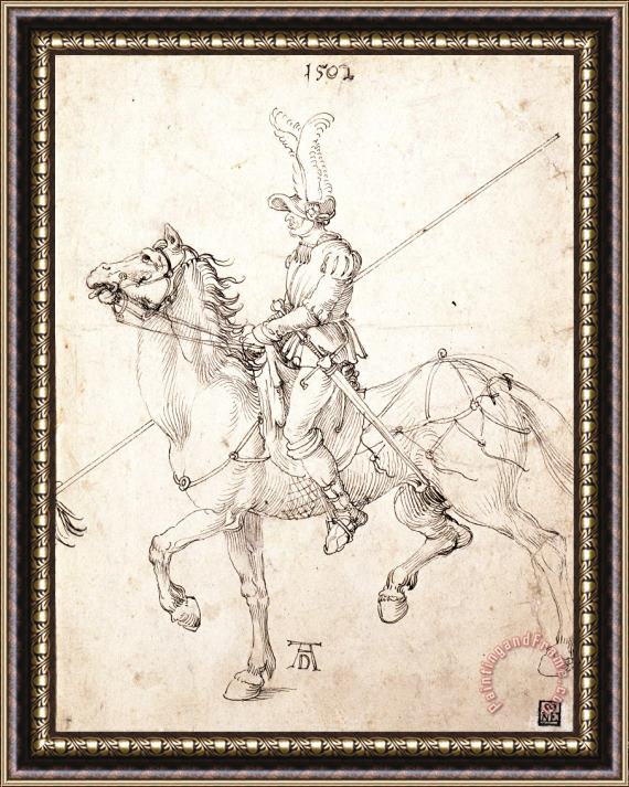 Albrecht Durer Lancer on Horseback Framed Painting