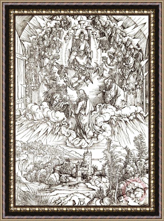 Albrecht Durer Saint John Before God And The Elders Framed Print