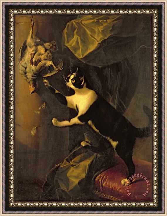 Alexandre-Francois Desportes Cat and Dead Game Framed Painting