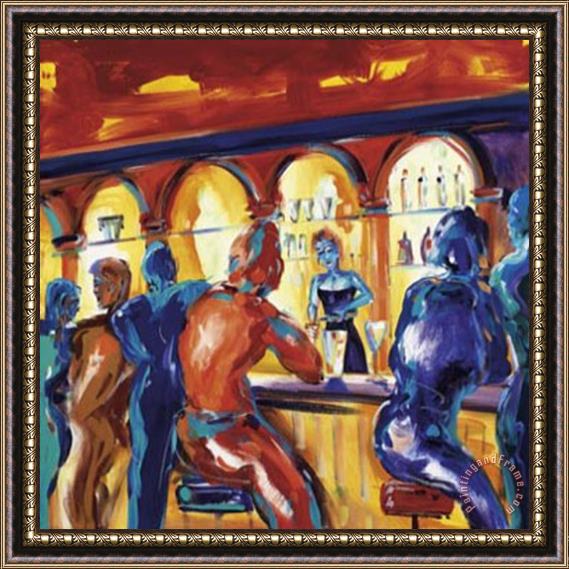 alfred gockel Friends at The Bar Framed Painting