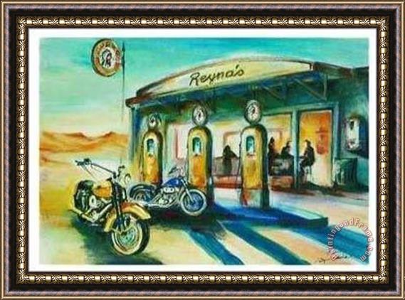 alfred gockel Reyna S Desert Cafe Framed Painting