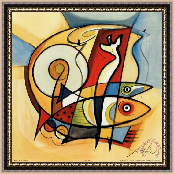 alfred gockel Sun Fish Ii Framed Painting