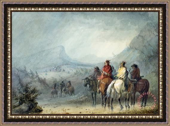 Alfred Jacob Miller Storm Waiting for The Caravan Framed Painting