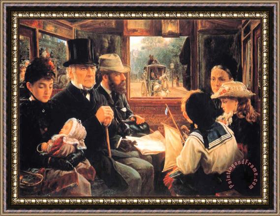 Alfred Morgan One of The People Gladstone in an Omnibus Framed Painting