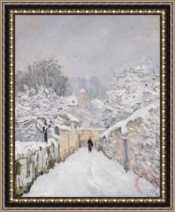 Alfred Sisley Snow at Louveciennes Framed Painting