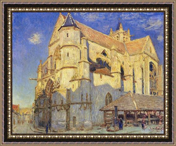 Alfred Sisley The Church at Moret, Frosty Weather Framed Painting