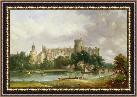 Alfred Vickers Windsor Castle - from the Thames Framed Painting