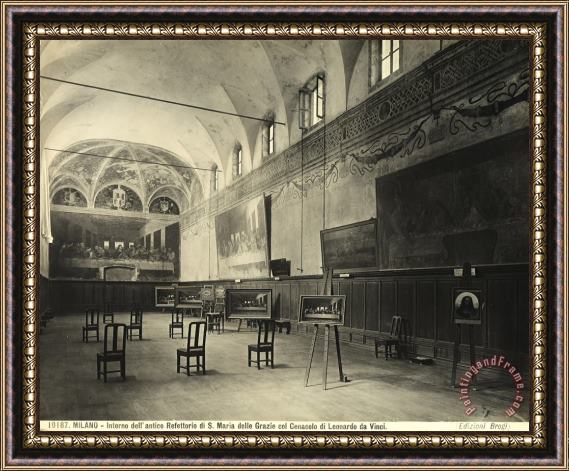 Alinari Interior of the dining hall of the Church of Santa Maria delle Grazie Milan Framed Print