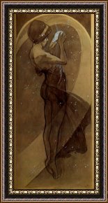 Pinocchio Wishes Upon a Star Framed Paintings - North Star by Alphonse Maria Mucha