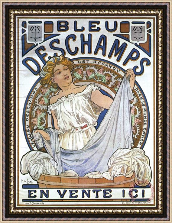 Alphonse Marie Mucha Bleu Dsechamps Sold Here Framed Print