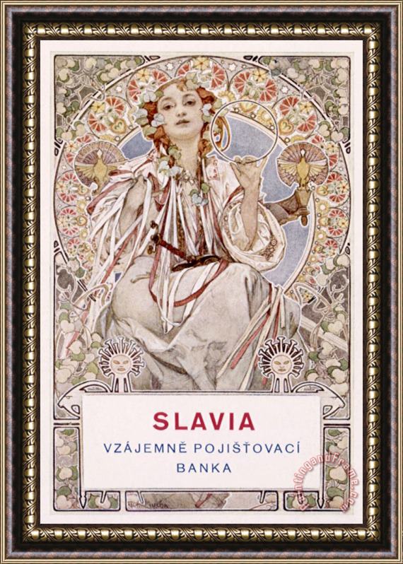 Alphonse Marie Mucha Mucha Nouveau Czech Bank Poster Framed Painting