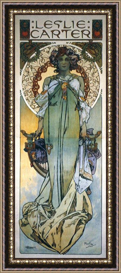 Alphonse Marie Mucha Mucha Theatrical Poster Framed Painting