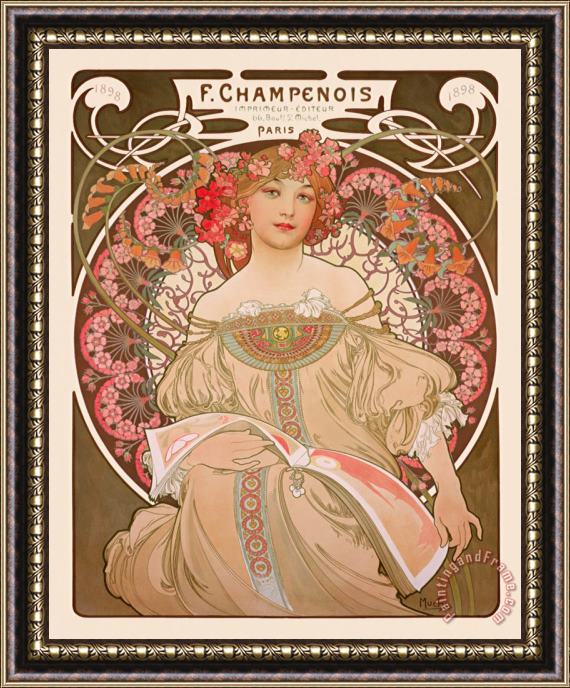Alphonse Marie Mucha Reverie C.1897 Framed Print
