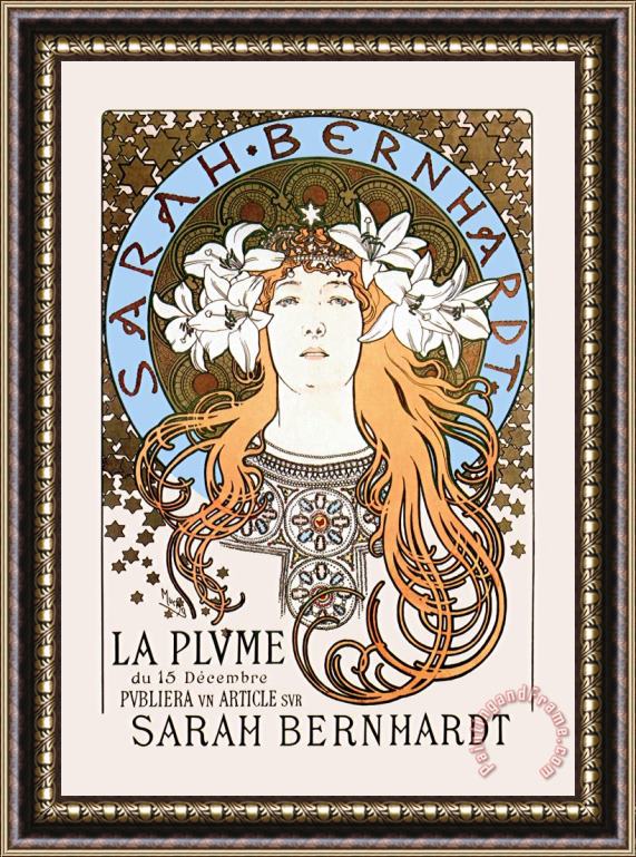 Alphonse Marie Mucha Sarah Bernhardt Framed Print