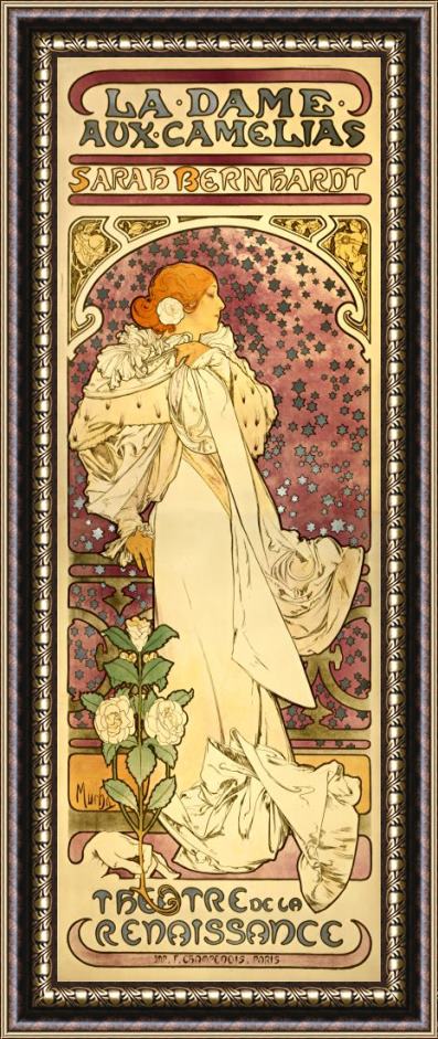 Alphonse Marie Mucha The Lady of The Camellias 1896 Framed Painting