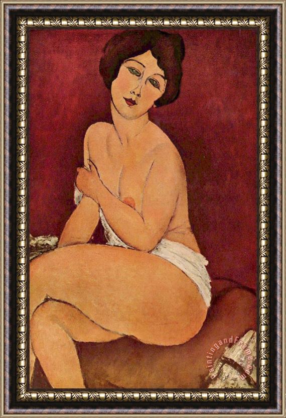 Amedeo Modigliani Seated Female Nude Framed Painting