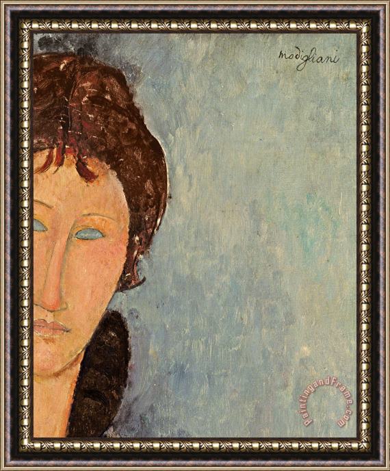 Amedeo Modigliani Woman With Blue Eyes Framed Painting
