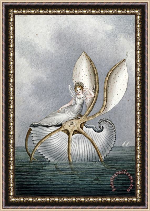 Amelia Jane Murray A Fairy Resting on a Shell Framed Print