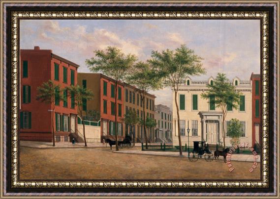 American School Street in Brooklyn Framed Painting