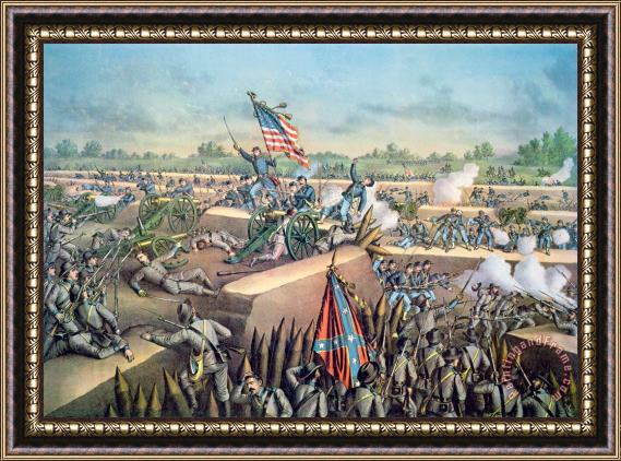 American School The Fall of Petersburg to the Union Army 2nd April 1965 Framed Painting