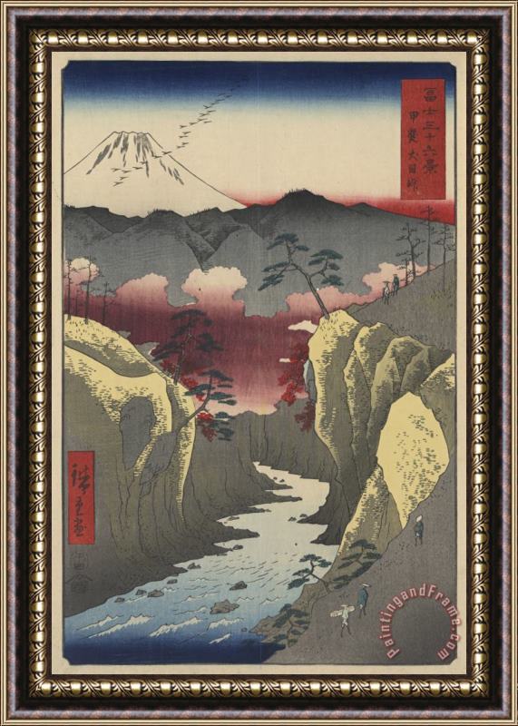 Ando Hiroshige Inume Pass in Kai Province Framed Painting