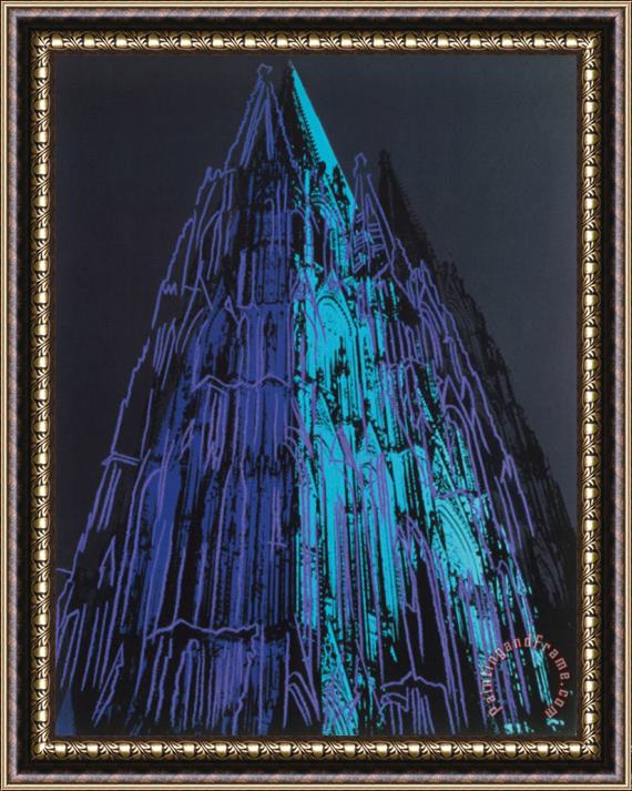 Andy Warhol Cologne Cathedral C 1985 Blue Framed Painting