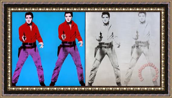 Andy Warhol Elvis I And II 1964 Framed Painting