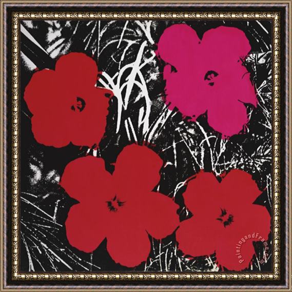 Andy Warhol Flowers Red And Pink C 1964 Framed Print