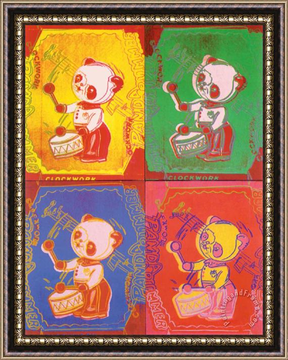 Andy Warhol Four Pandas 1983 Framed Painting