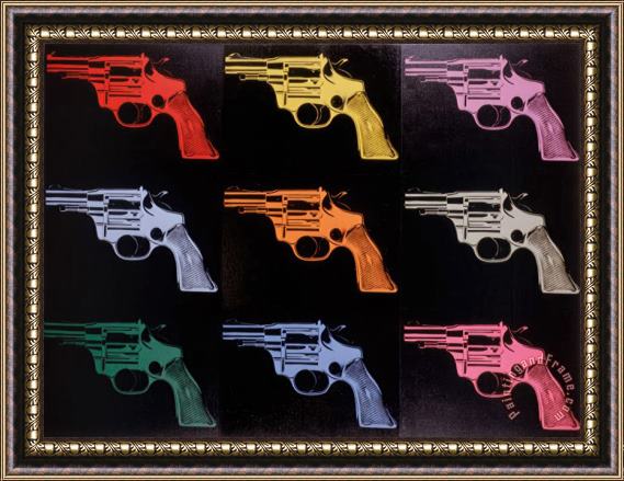 Andy Warhol Gun C 1982 Framed Painting
