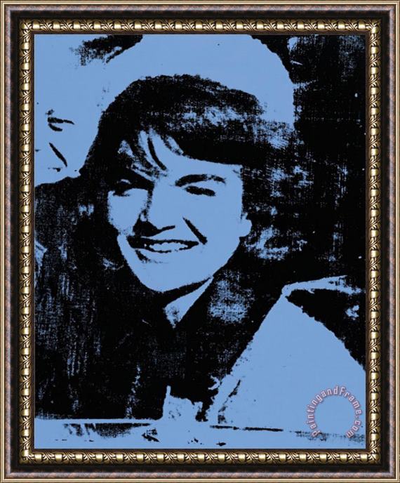 Andy Warhol Jackie 1964 Blue Framed Print